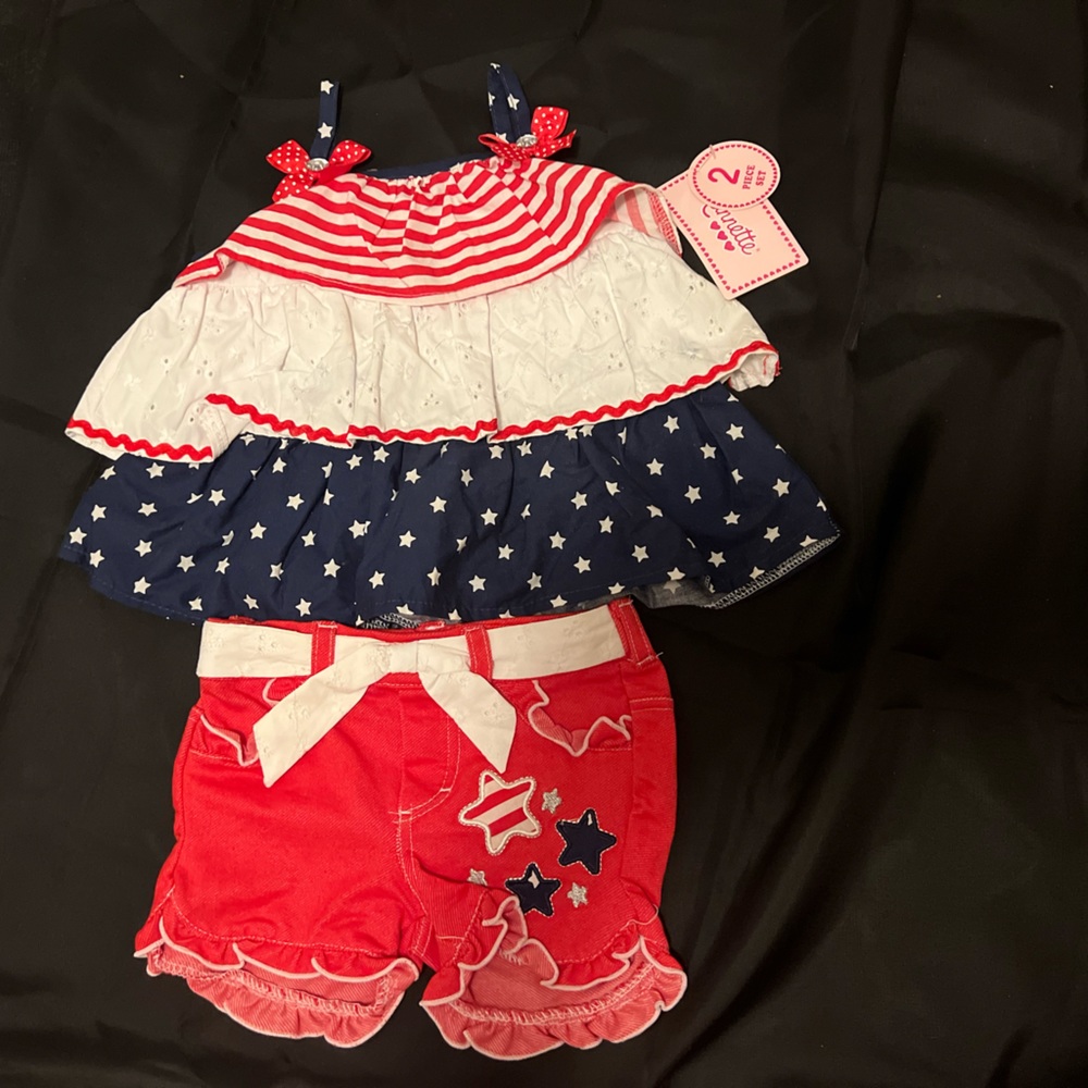 TODDLER 2T Red white and blue 2pc